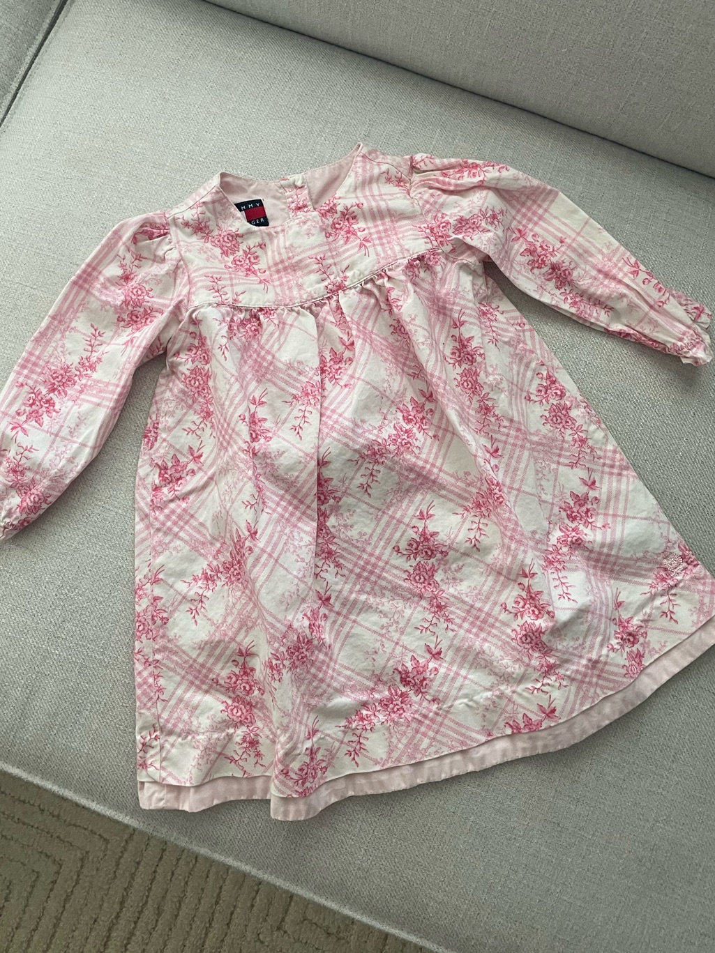 Tommy Hilfiger White And Pink Floral Baby Dress
